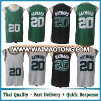 Green and White Jersey Custom Made Stitched Gordon Hayward Basketball Jersey