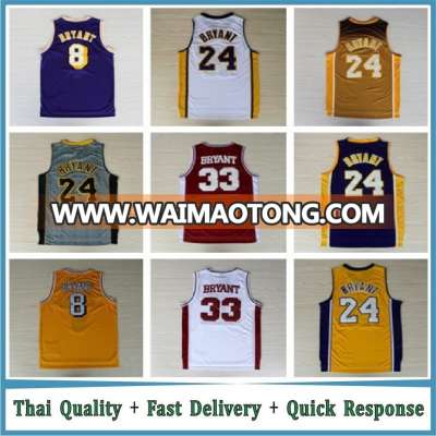 Sublimated Basketball Uniforms Custom Made 24 Kobe Bryant Basketball Jersey